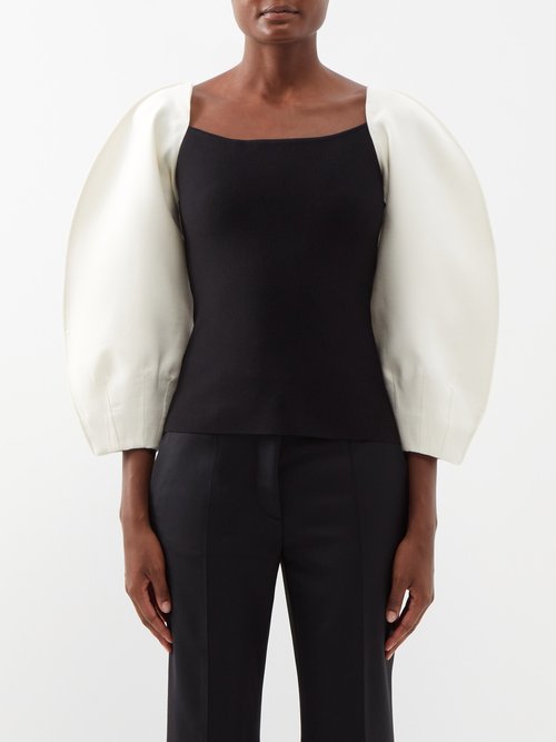 Gabriela Hearst Ayers Puff-sleeve Silk And Merino Top | Smart Closet