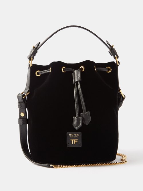 Tom Ford - Sofya Velvet Bucket Bag Black
