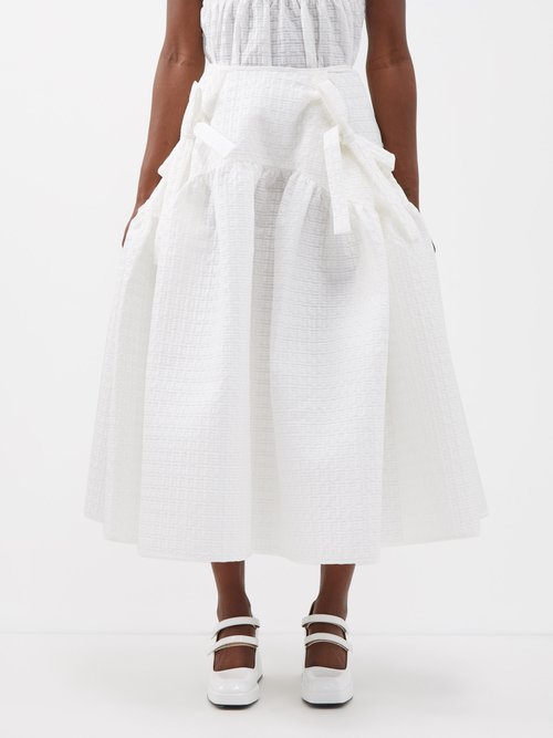 Cecilie Bahnsen Justice Panelled Skirt With Gathered Pockets In