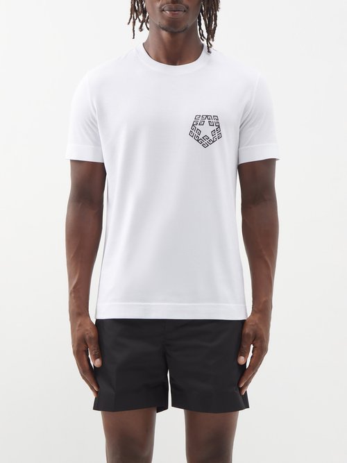 Givenchy - 4g-star Cotton-jersey T-shirt - Mens - White Black