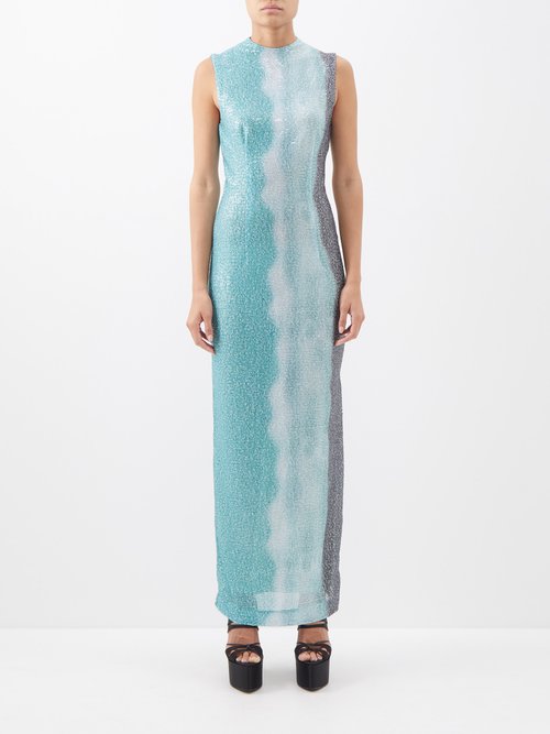 16Arlington Mira Sleeveless Sequinned-mesh Dress