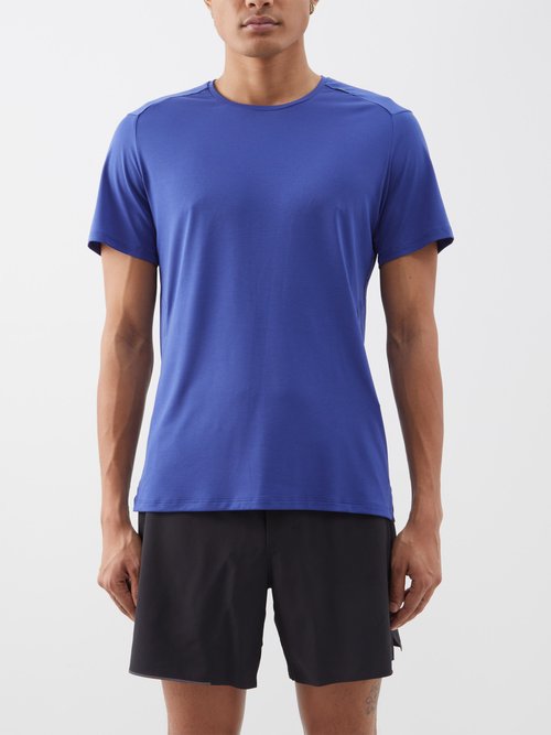 Lululemon Fast And Free Recycled-fibre Jersey T-shirt In Blue