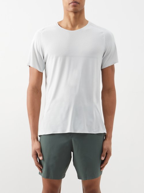 Lululemon Fast And Free Recycled-mesh T-shirt In Grey