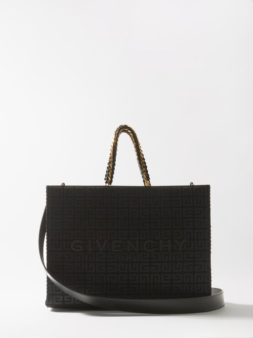 Givenchy – G-tote 4g-embroidered Canvas Tote Bag – Womens – Black