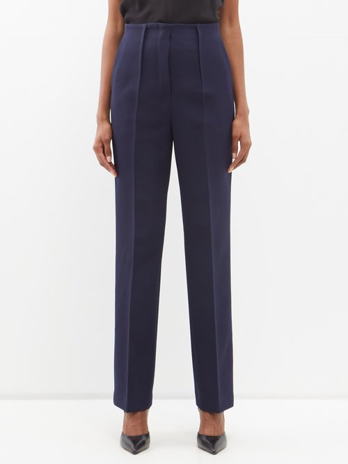 Fendi High-rise Wool Grain De-poudre Suit Trousers