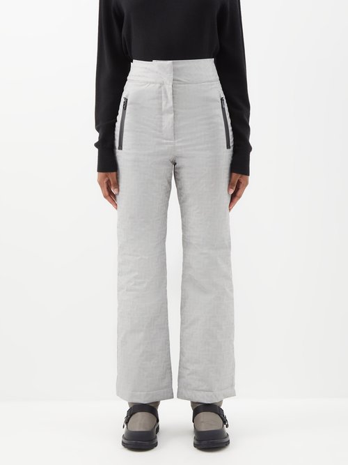 Fendi - Ff Logo-print Shell Ski Trousers - Womens - Grey Silver