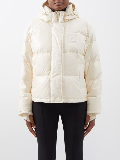 Fendi Ff-logo Patch Quilted Down Jacket