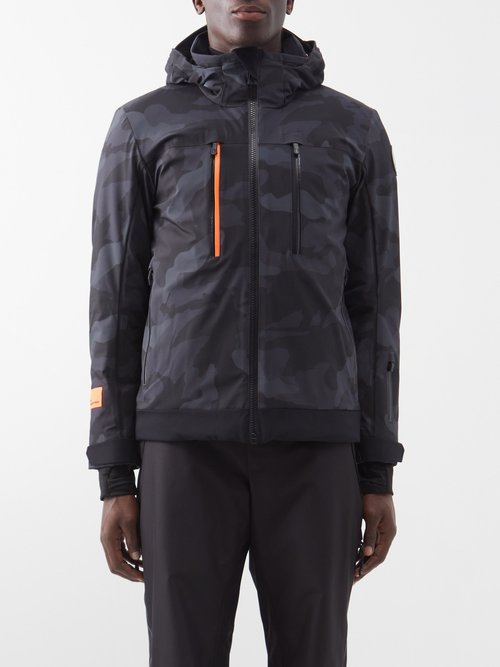 Sportalm Camouflage-print Hooded Ski Jacket In Grey