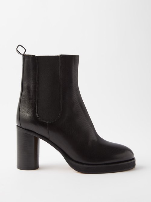 Isabel Marant Lalix Leather Chelsea Boots In Black | ModeSens