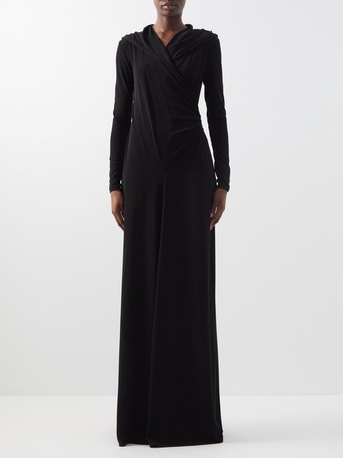 Tom Ford - Draped Jersey Hooded Gown Black