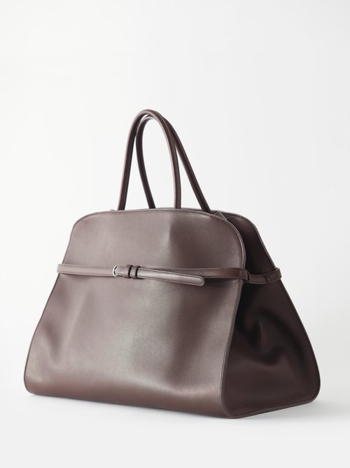 The Row, Soft Margaux 15 dark brown leather bag