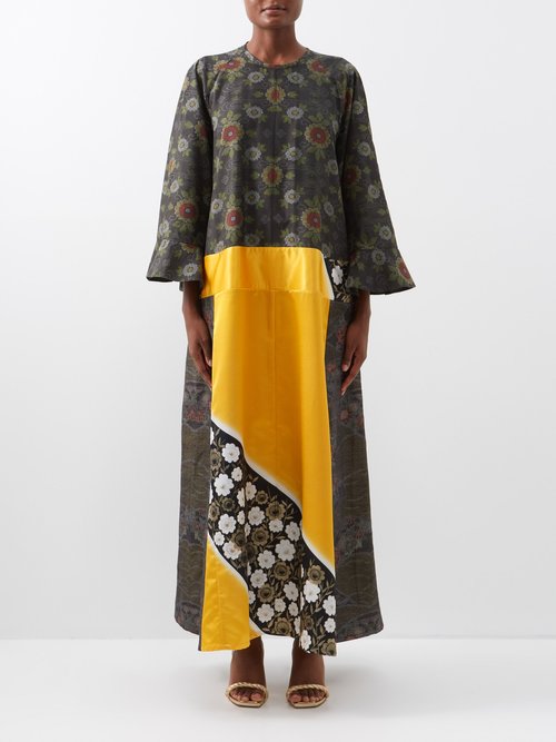 Rianna + Nina - Patchworked Vintage-silk Maxi Dress - Womens - Multi