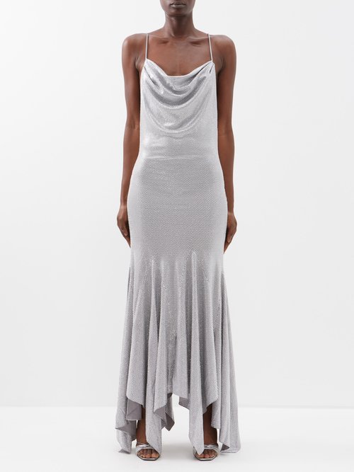 Alexandre Vauthier – Open-back Crystal-embellished Gown Silver