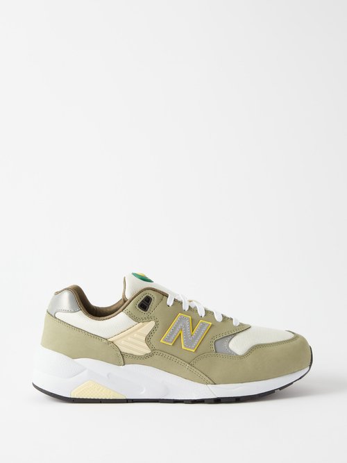 New Balance - Mt580 Suede And Mesh Trainers - Mens - Light Green