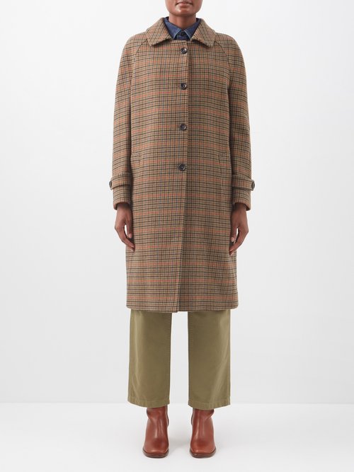 Fortela - Alessandro Checked Wool-blend Coat - Womens - Camel Check