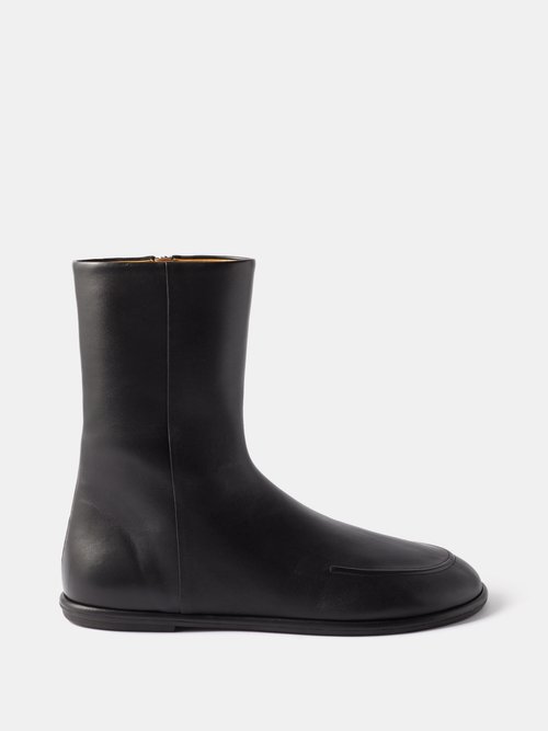The Row Canal Leather Ankle Boots