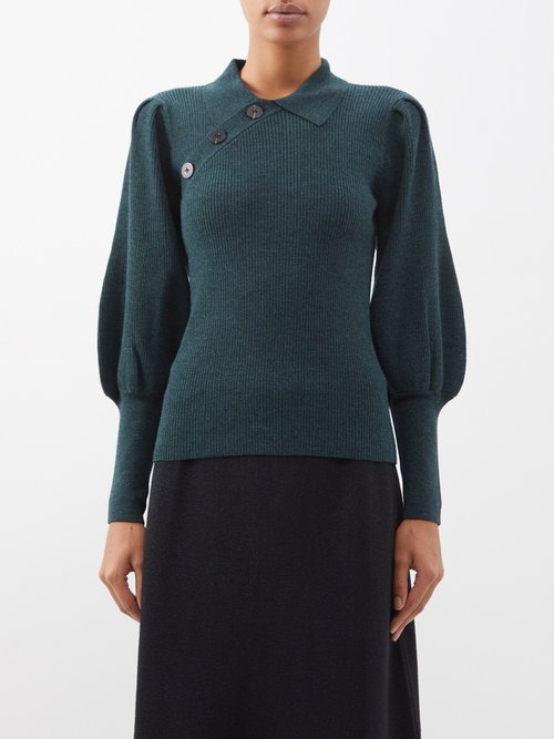 Cefinn Johanna Balloon-sleeve Wool-blend Sweater