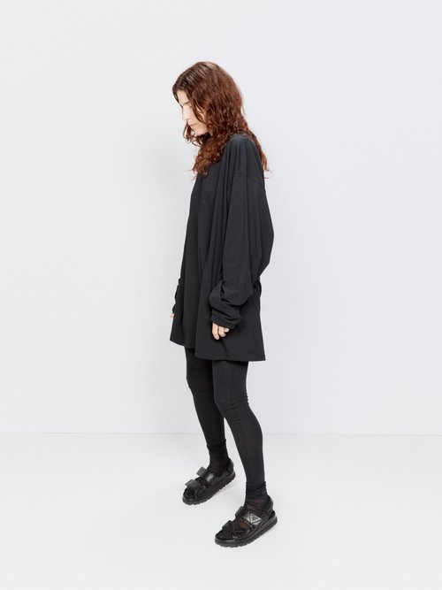 Raey - Hooded Oversized Recycled Cotton-blend T-shirt Black