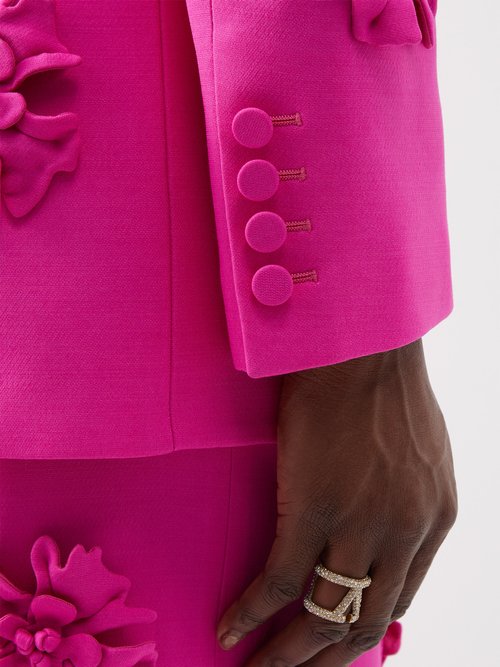 Pink Crepe Couture wool-blend suit jacket, Valentino Garavani