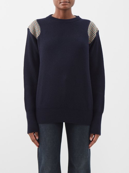 Giuliva Heritage - The Lucio Wool-tweed Sweater - Womens - Navy