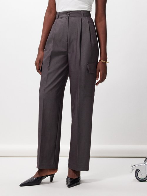 THE FRANKIE SHOP Tansy pleated twill wide-leg pants