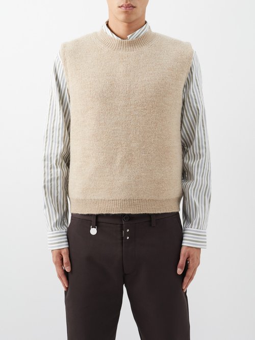 Maison Margiela - Crew-neck Wool And Alpaca-blend Sweater Vest - Mens - Beige