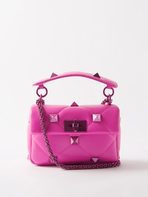 Valentino Garavani – Roman Stud Small Leather Shoulder Bag – Womens – Fuchsia