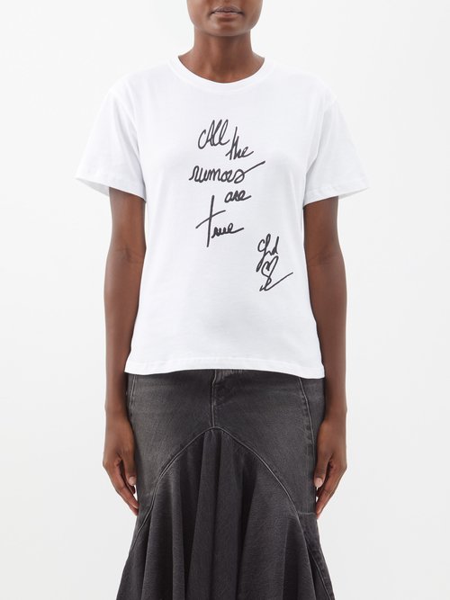 Ludovic De Saint Sernin - All The Rumours Are True Organic-cotton T-shirt White