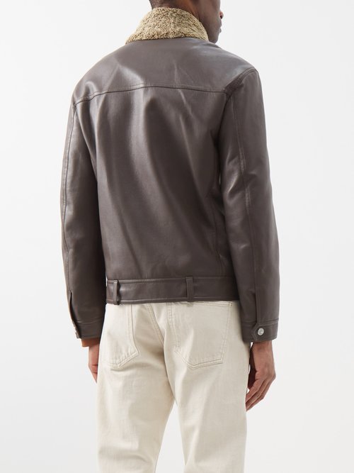 DETACHABLE COLLAR BLOUSON / BROWN MIX-