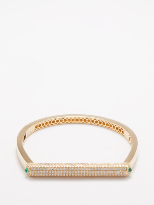 Nano Victoire 14 Kt Gold Arm Cuff With Diamonds in Gold - Rainbow K