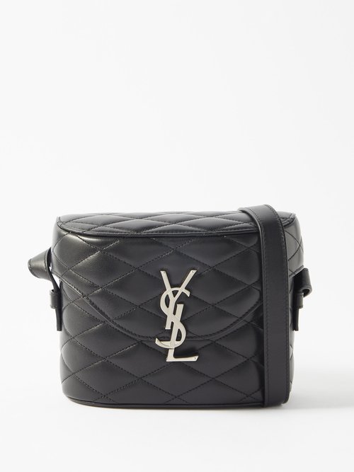 Saint Laurent June Quilted-leather Box Bag In Black