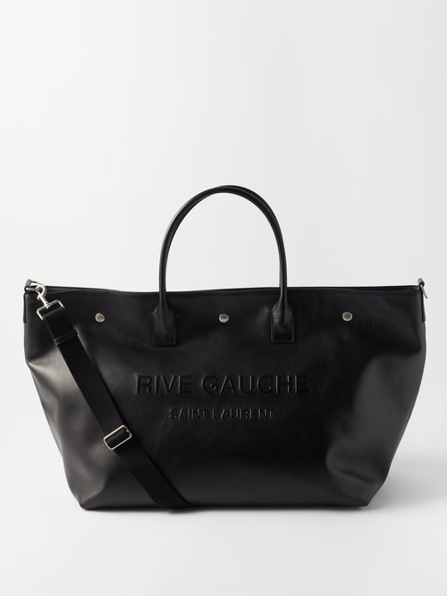 Saint Laurent Maxi Cabas Leather Tote Bag In Black