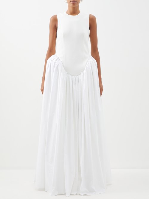 Ashlyn - Quinn Cutout-back Exaggerated-waist Gown White