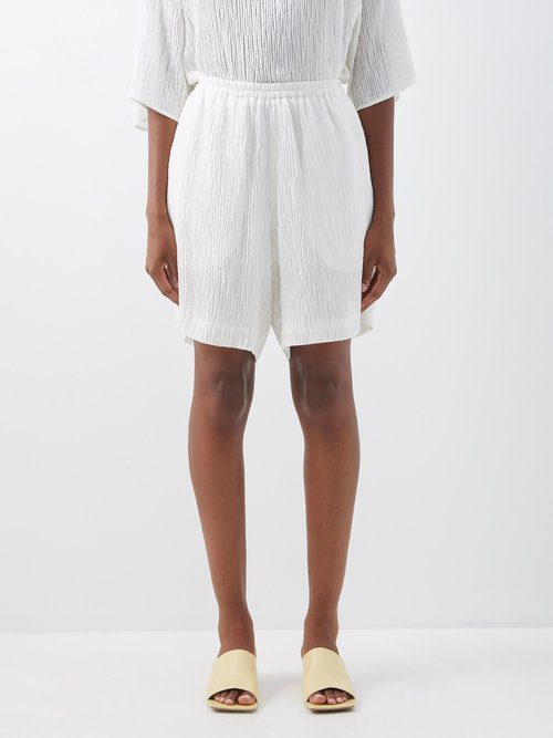 delos - aurelius silk-muslin shorts womens white