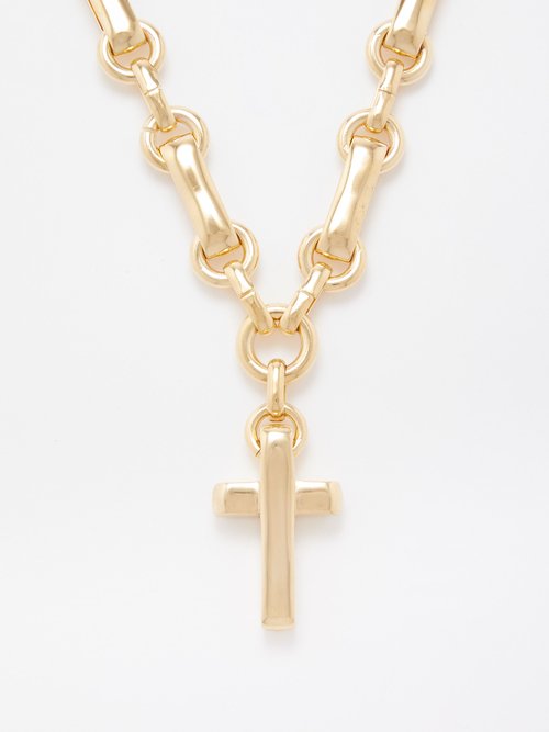 Sestina Cross-charm 14kt Gold-plated Necklace