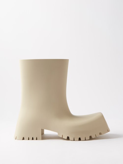Balenciaga Trooper Square-toe Rubber Ankle Boots
