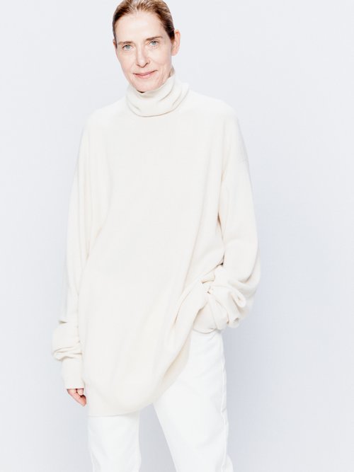 Raey - Responsible Cashmere-blend Roll-neck Sweater Ivory