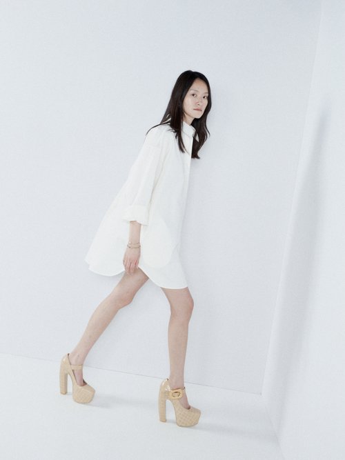 Raey - Above The Knee Cotton And Silk-blend Shirt Dress - Womens - Ivory
