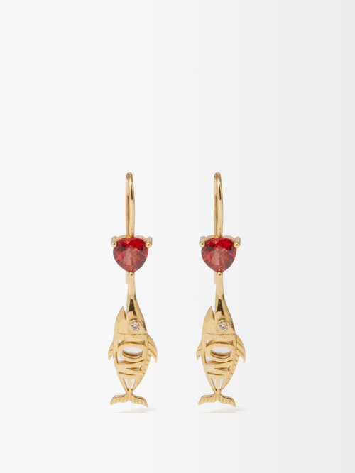 Daniela Villegas Flechado Diamond, Sapphire & 18kt Gold Earrings