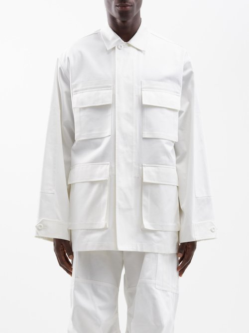 Balenciaga - Patch-pocket Cotton-twill Jacket - Mens - White