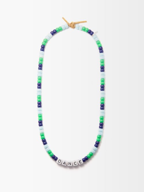 lovebeads by lauren rubinski - dance bead and lurex necklace womens blue multi