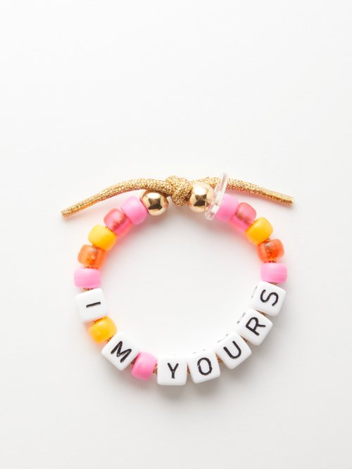lovebeads by lauren rubinski - i'm yours bead and lurex bracelet womens pink multi
