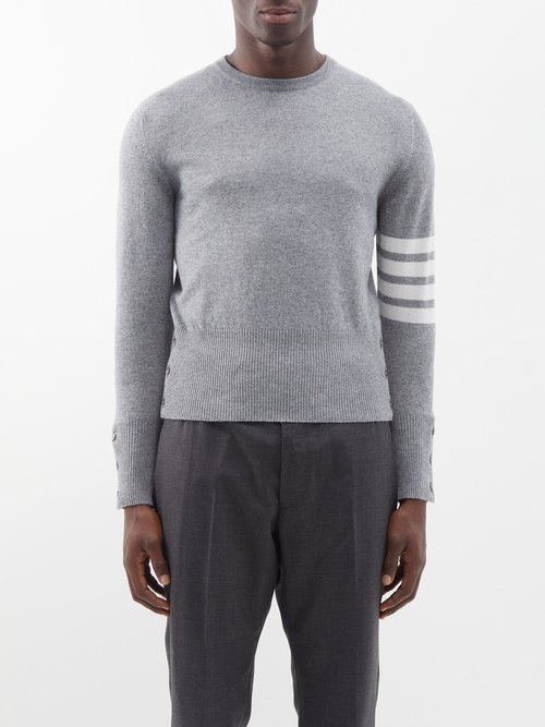 Thom Browne - Four Bar Cashmere Sweater - Mens - Light Grey
