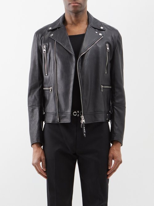 Alexander Mcqueen - Essential Leather Biker Jacket - Mens - Black