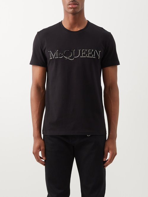Alexander McQueen Logo-embroidered Cotton-jersey T-shirt | Smart 