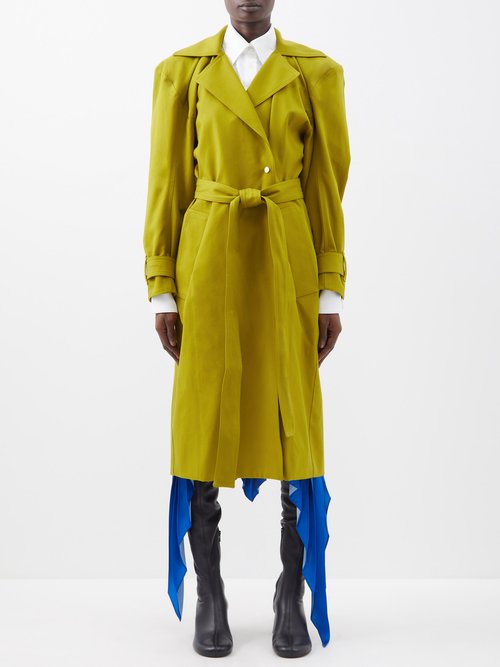 AZ Factory x Thebe Magugu Puffed-shoulder Cotton-twill Trench Coat