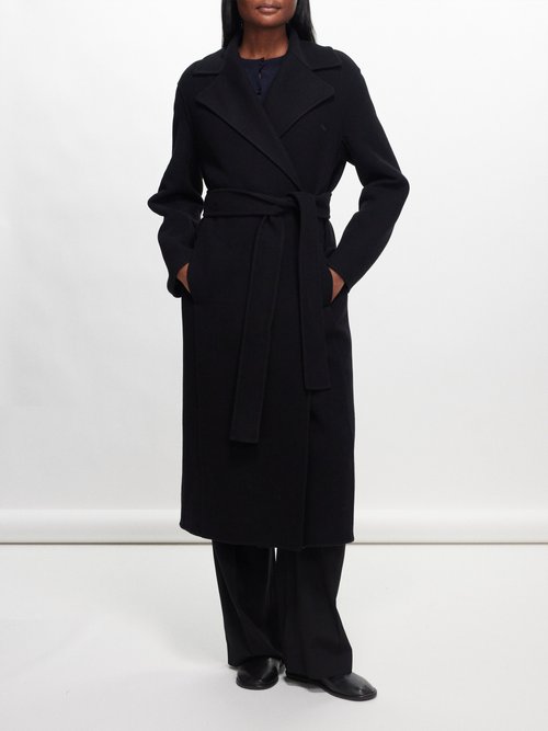 The Row - Malika Belted Wool-blend Coat - Womens - Black