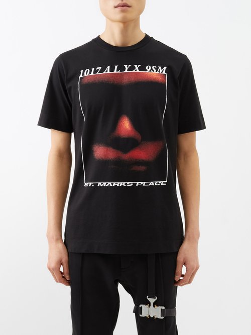 ALYX ICON FACE-PRINT COTTON-JERSEY T-SHIRT 