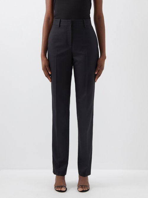 Bella Freud - Wool Straight-leg Suit Trousers - Womens - Black