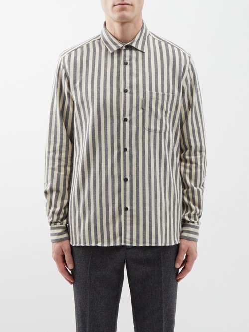 YMC - Curtis Striped Cotton Shirt - Mens - Cream Stripe